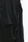 marc le bihan off shoulder pleated dress 2849 E23 black